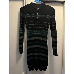 By & By Long Sleeve Stretchy Ribbed Bodycon Dress